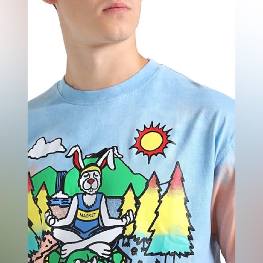 NWOT MENS: Market Work Life Balance T-Shirt in Water Tie-Dye - Picture 2 of 10